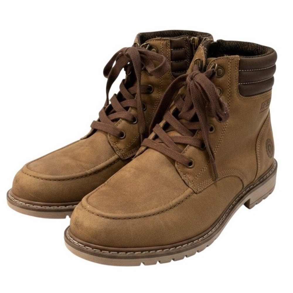 BKE Midtown Mens Boots Tan Brown Moc Toe Lace Side Zip Heritage Rugged Size 10‎